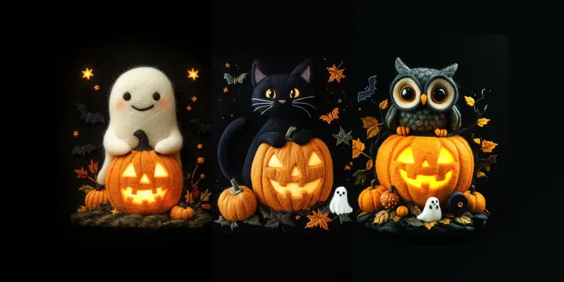 Halloween Felt Lanterns Tshirt Art generated by undefined