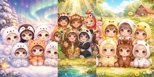 Cute Animal Onesie Kids Illustrations generated by chatgpt-image