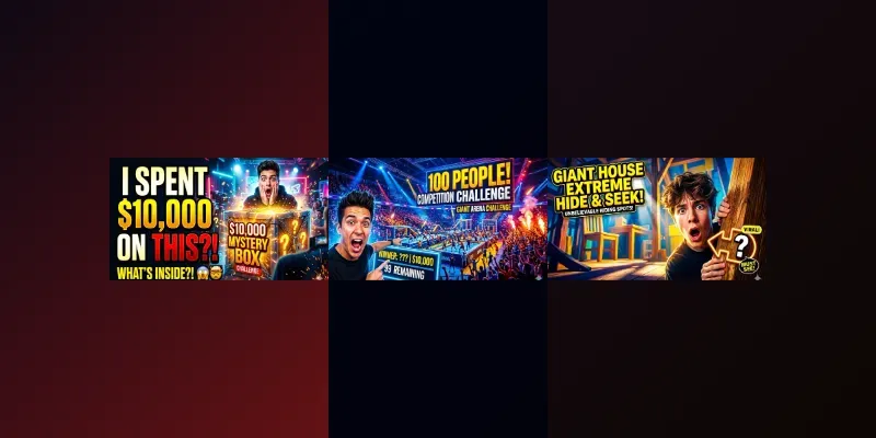 Mrbeast Style Viral YouTube Thumbnails generated by undefined