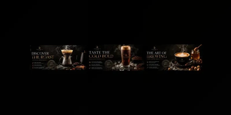 Luxury Coffee Brand Hero Banner Assets generated by undefined