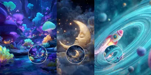 Dreamy Outer Space Adventure Animations V generated by midjourney-video