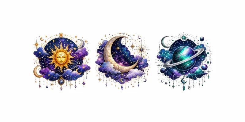 Celestial Stars Fantasy Art Illustrations generated by undefined