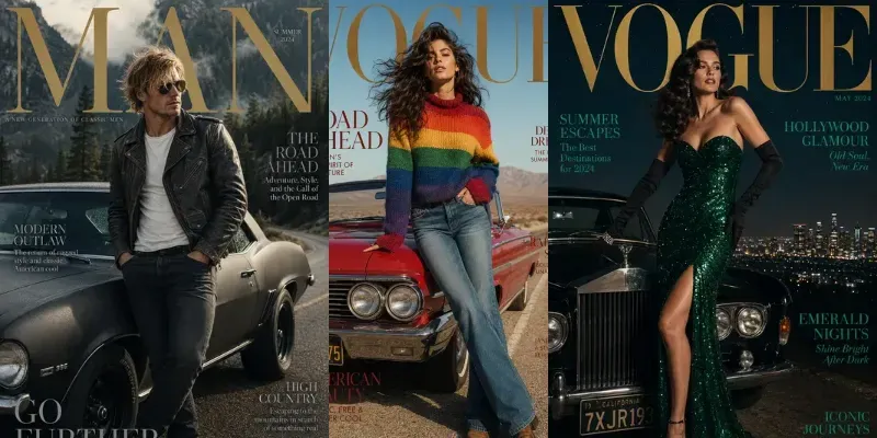 Vintage Road Trip Magazine Covers generated by undefined