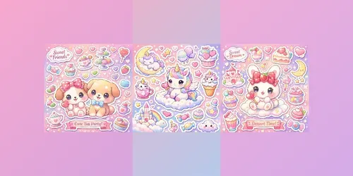 Kawaii Pastel Sticker Sheet Animals generated by chatgpt-image