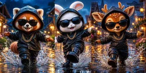 Whimsical Rain Crews 3D generated by chatgpt-image