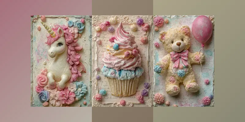 Whimsical Kids Cotton Candy Junk Journals generated by undefined