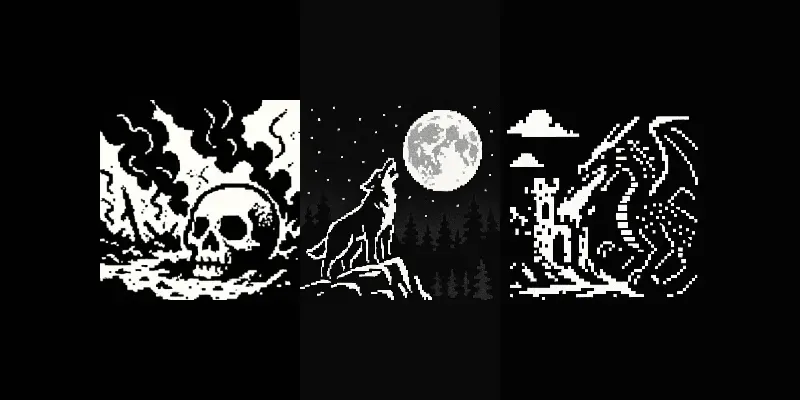 1 Bit Pixel Art Prompt Pack Generator App | PromptBase