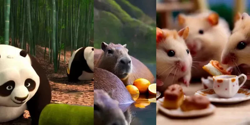 Adorable Chubby Animals In Cute Moments Hailuo AI Prompt | PromptBase