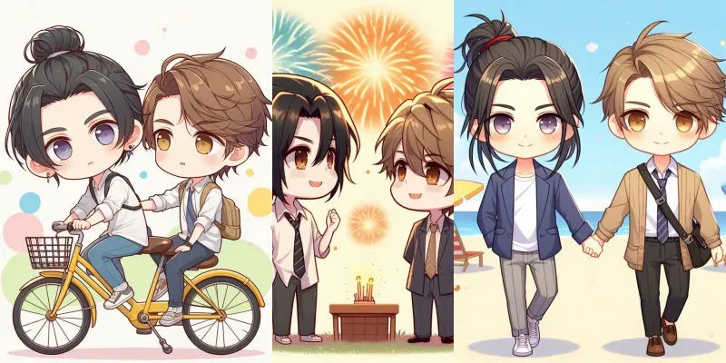 Cute Boys Love Moments Chibi Bl Generator App | PromptBase