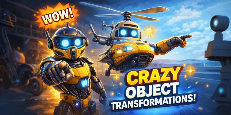Surprise Object Transformation Generator App | PromptBase