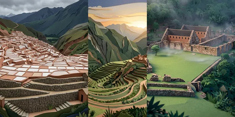 3d Inca Zen Papercraft Landscapes Generator App | PromptBase