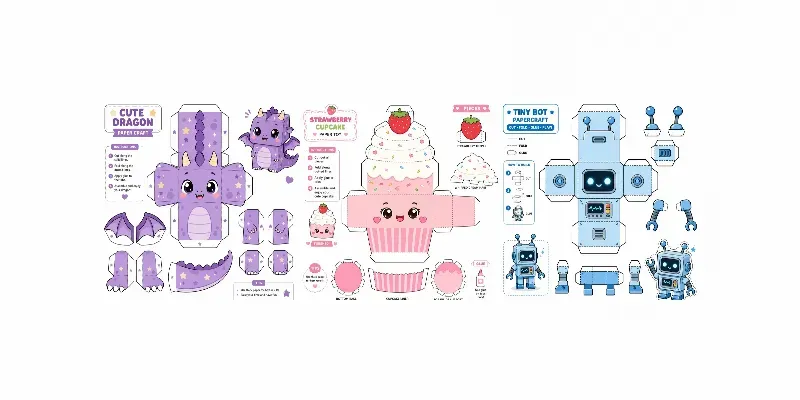 Kawaii Papercraft Template Set Generator App | PromptBase