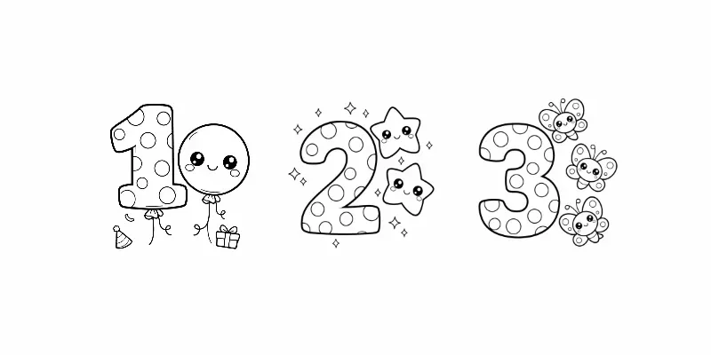 Numbers And Objects Coloring Generator App | PromptBase