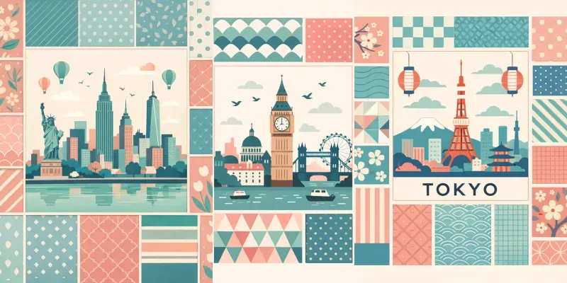 Minimalist City Pattern Poster Set Generator App | PromptBase
