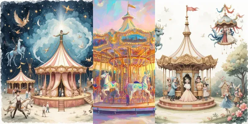 Whimsical Circus Watercolor Clipart Sets Midjourney Prompt | PromptBase