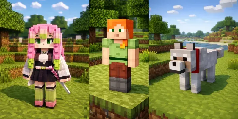 Minecraft Style Character Designs Games ChatGPT Image Prompt | PromptBase