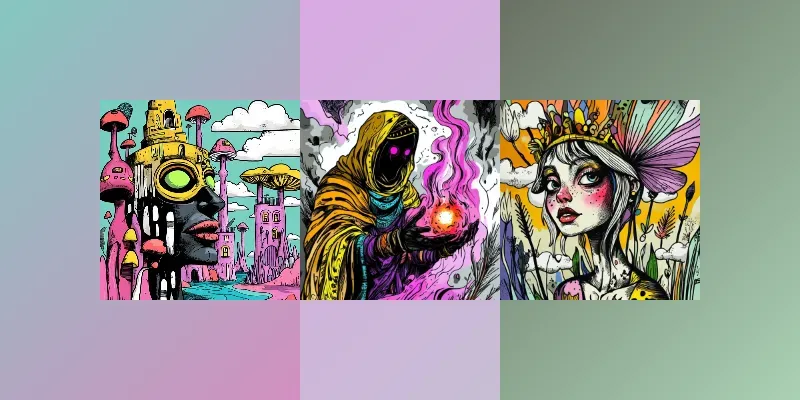Trippy Surreal Comic Book Drawings Midjourney Prompt | PromptBase