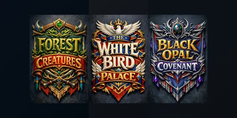 Mythic Banner Text Emblem Generator App | PromptBase