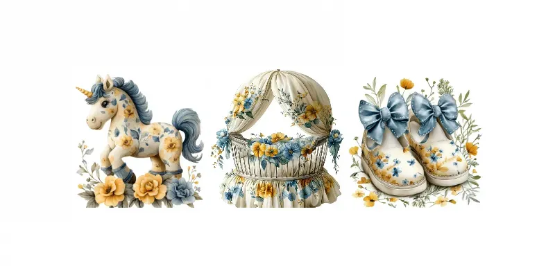 Baby Shower Beautiful Cliparts Midjourney Prompt | PromptBase
