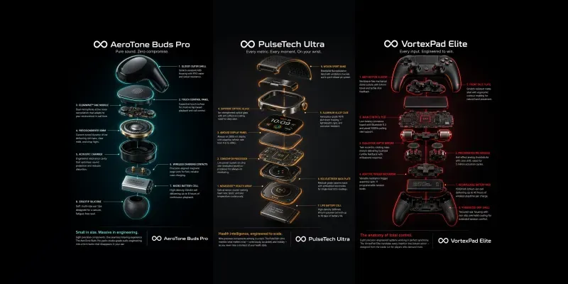 Exploded View Tech Product Posters Generator App | PromptBase