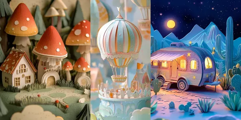 Papercraft Mini Worlds Generator App | PromptBase