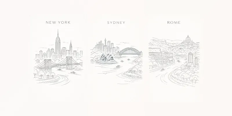 Minimalist Line Art City Poster Generator App | PromptBase