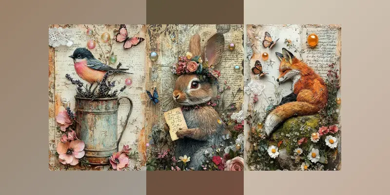 Bubbly Spring Junk Journal Pages Generator App | PromptBase