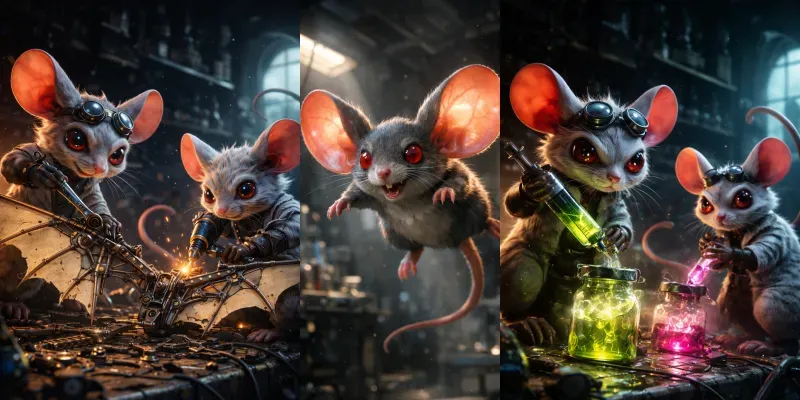 Cinematic Mutant Mouse Lab Scenes Generator App | PromptBase