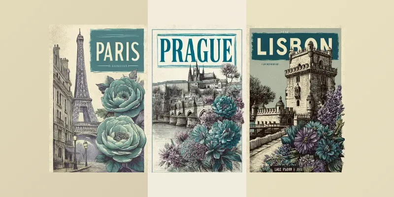 Midcentury Modern Art City Travel Poster Generator App | PromptBase
