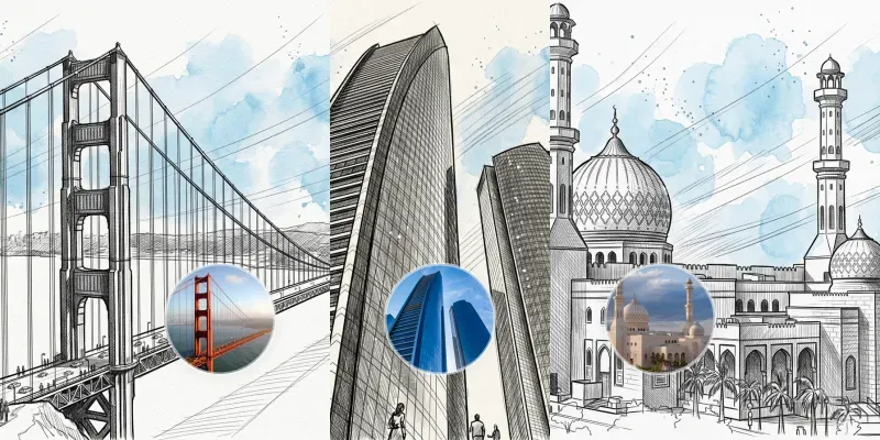 Architecture Sketch Art Generator App | PromptBase