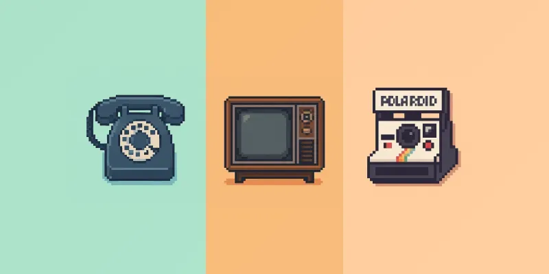 Pixel Retro Tech Collectibles Generator App | PromptBase