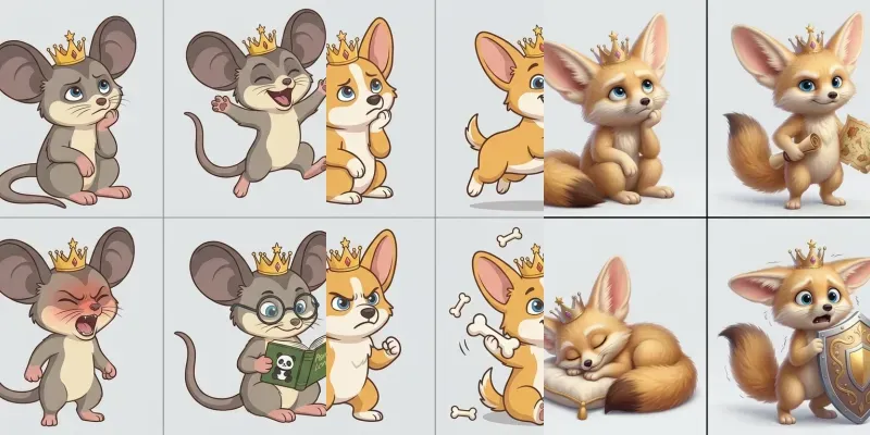 Modular Mascot Character Sheet Generator App | PromptBase