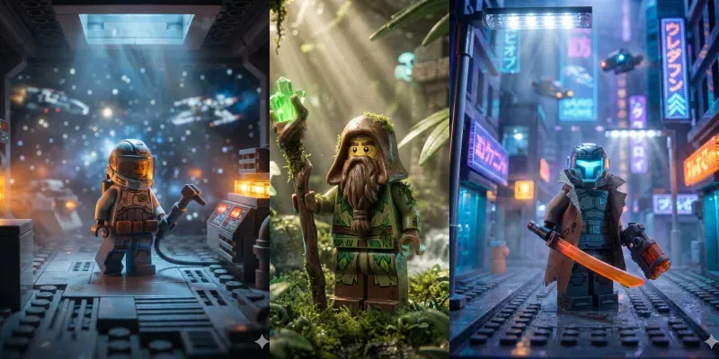 Cinematic Lego Character Generator App | PromptBase
