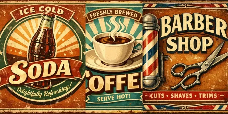Vintage Retro Sign Prompt Pack Generator App | PromptBase