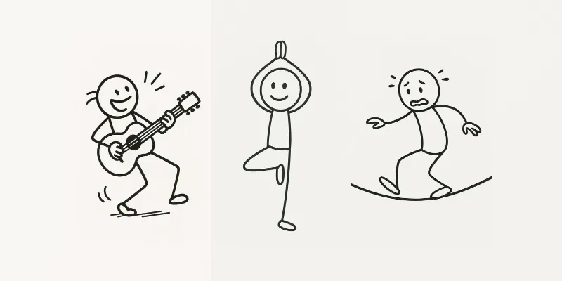 Minimalist Action Stickfigure Style ChatGPT Image Prompt | PromptBase