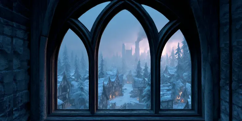 Gothic Window Landscape View Generator App | PromptBase