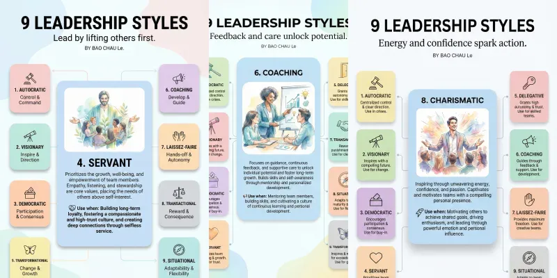 Leadership Styles Infographic Generator App | PromptBase