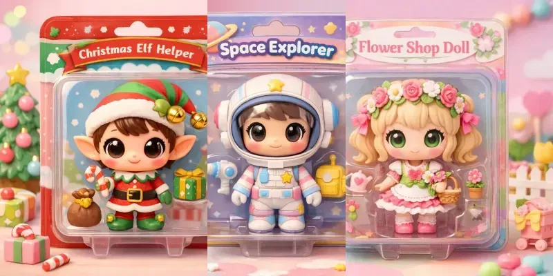 Cute Chibi Toy Packaging Generator App | PromptBase