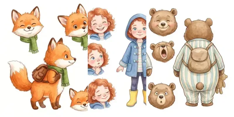Consistent Storybook Character Sheet Generator App | PromptBase