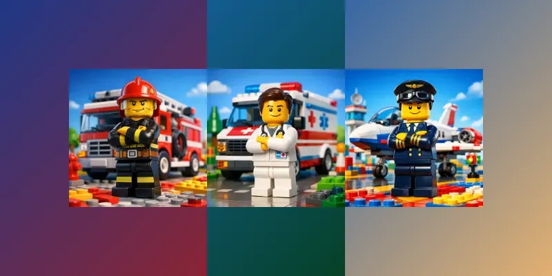 Cinematic Lego Professions Generator App | PromptBase