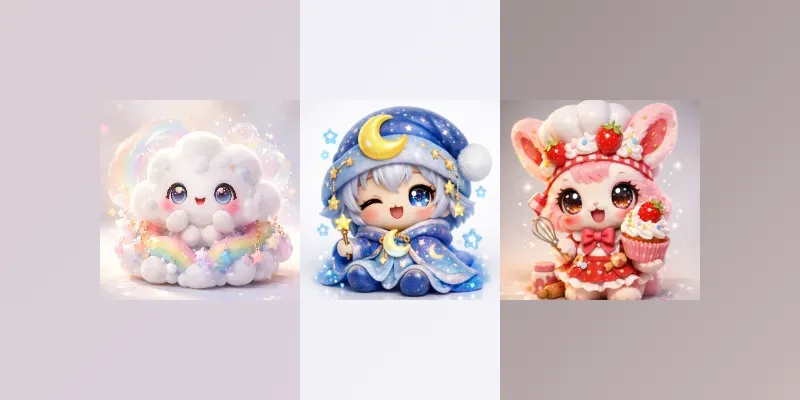 Kawaii Premium Collectible Figurines Generator App | PromptBase