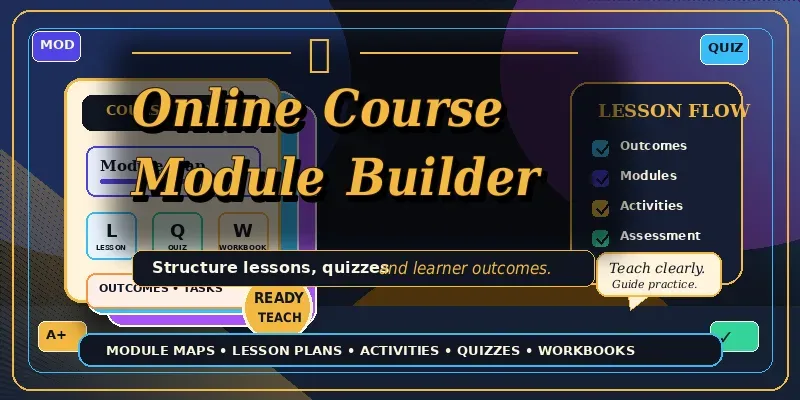 Online Course Module Builder ChatGPT Skill | PromptBase
