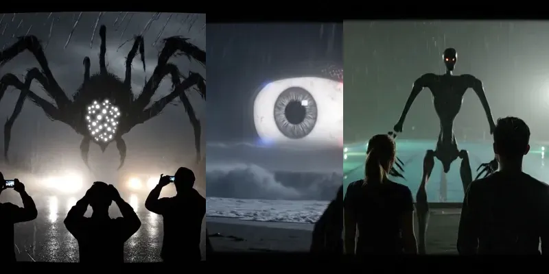 Analog Horror Giant Creatures Gemini Video Prompt | PromptBase