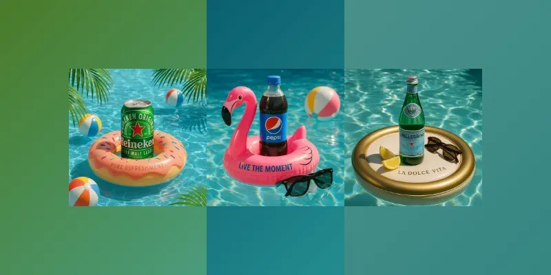 Summer Pool Float Beverage Mockups ChatGPT Image Prompt | PromptBase