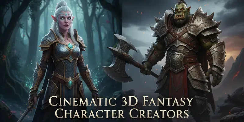 Cinematic 3d Fantasy Character Creator App | PromptBase