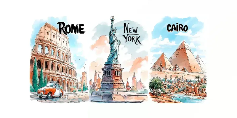 Whimsical Illustrated City Posters Generator App | PromptBase