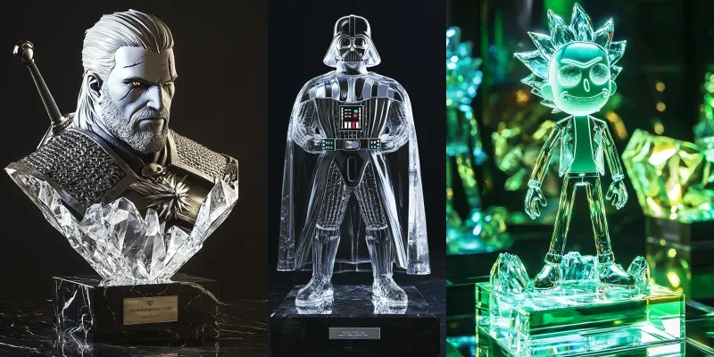 Crystal Character Trophy Generator App | PromptBase