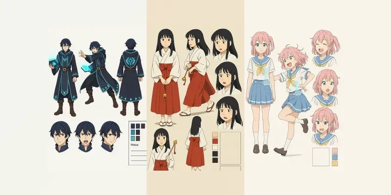 The Anime Character Sheet Generator App | PromptBase
