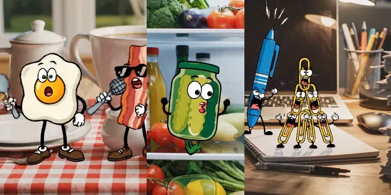 Cartoon Objects Come To Life Veo Prompt | PromptBase
