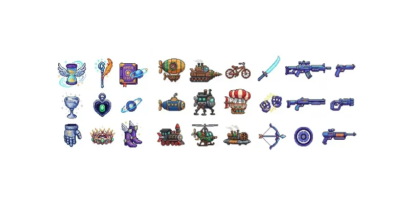 2d Pixel Art Game Sprite Assets Generator App | PromptBase